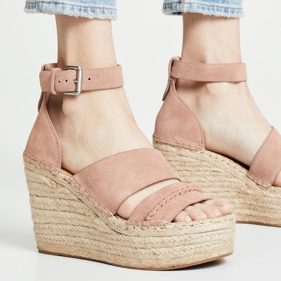 Dolce Vita Suede Leather Wedges 9.5 Saddle Brown Tan Platform - Picture 5 of 6